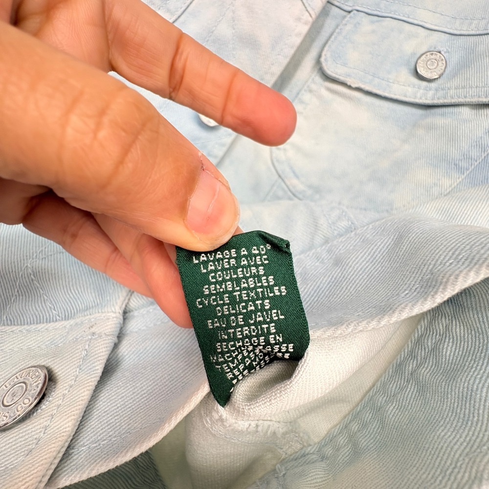 Lauren Ralph Lauren Jacket Womens XS Blue‎ Santorini Fash Tie Dye Denim Trucker - Picture 11 of 11